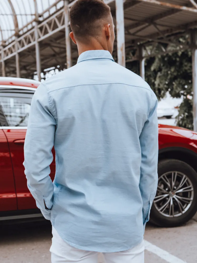 Koszule Męskie>Dstreet Koszula męska jeansowa niebieska DX2577