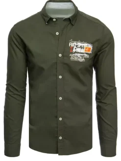 Koszule Męskie>Dstreet Koszula męska khaki DX2279