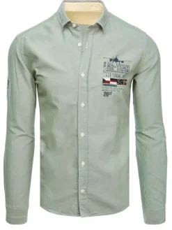 Koszule Męskie>Dstreet Koszula męska miętowa DX2291