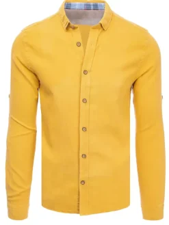 Koszule Męskie>Dstreet Koszula męska musztardowa DX2379