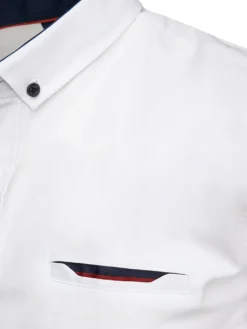 Wyjątkowe Okazje|Koszule Męskie>Dstreet Koszula męska regular z krótkim rękawem biała KX1053