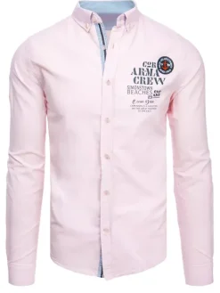 Koszule Męskie>Dstreet Koszula męska różowa DX2299