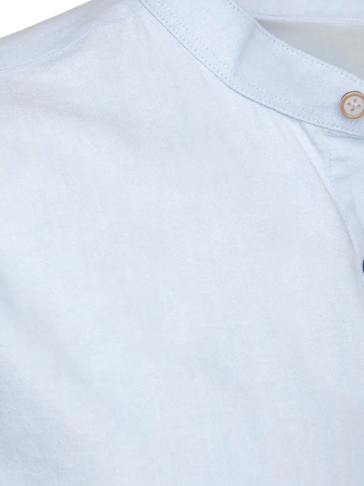 Wyjątkowe Okazje|Koszule Męskie>Dstreet Koszula męska slim ze stójką z długim rękawem błękitna DX2664