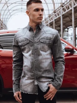 Koszule Męskie>Dstreet Koszula męska szara DX2583