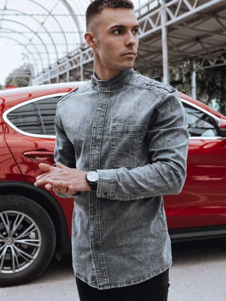 Koszule Męskie>Dstreet Koszula męska szara DX2585