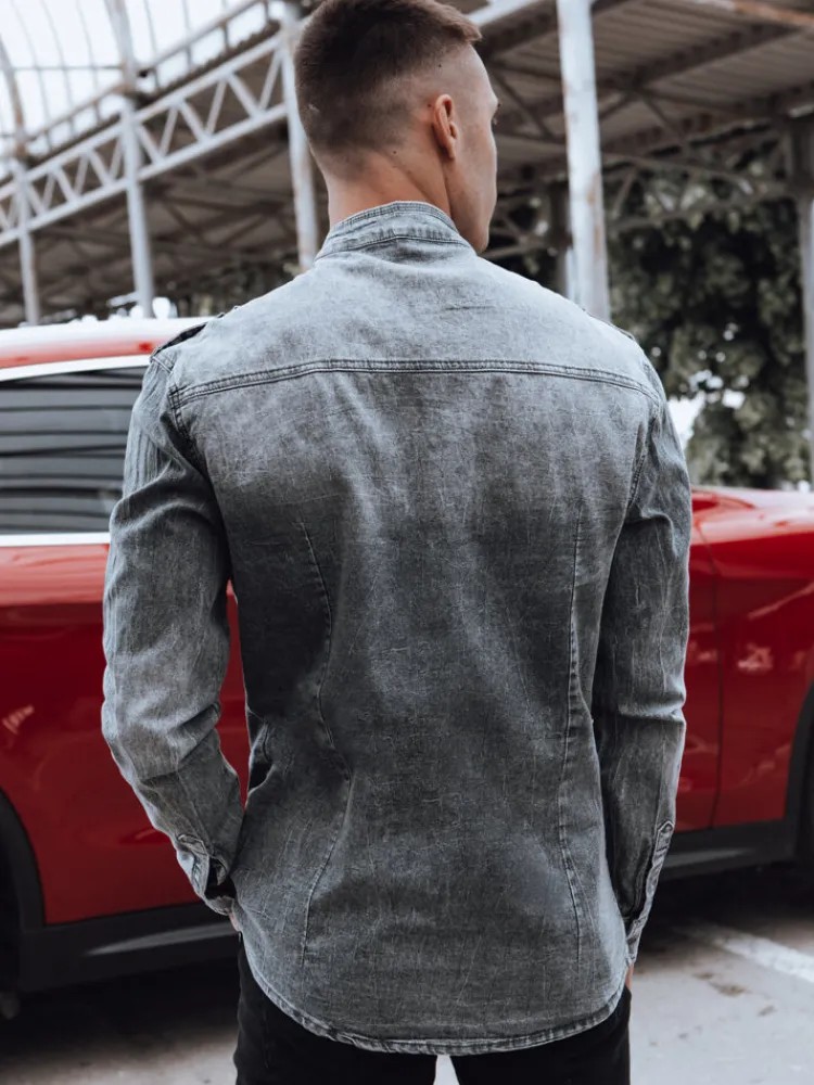 Koszule Męskie>Dstreet Koszula męska szara DX2585