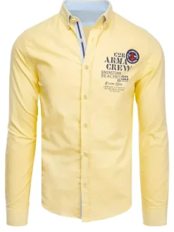 Koszule Męskie>Dstreet Koszula męska żółta DX2246