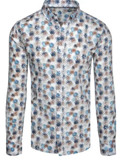 Wyjątkowe Okazje|Koszule Męskie>Dstreet Koszula męska w kwiaty biała DX2646