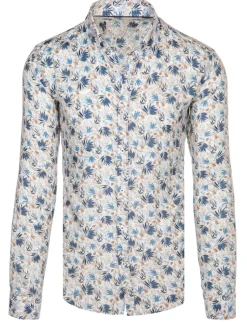 Koszule Męskie|Wyjątkowe Okazje>Dstreet Koszula męska w kwiaty biała DX2634