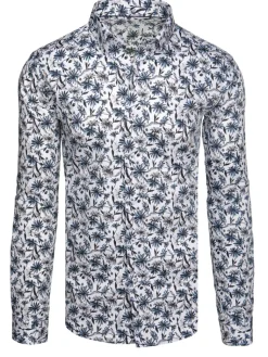 Wyjątkowe Okazje|Koszule Męskie>Dstreet Koszula męska w kwiaty biała DX2668