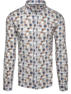 Wyjątkowe Okazje|Koszule Męskie>Dstreet Koszula męska w kwiaty biała DX2645
