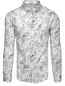 Koszule Męskie|Wyjątkowe Okazje>Dstreet Koszula męska w liście biała DX2638