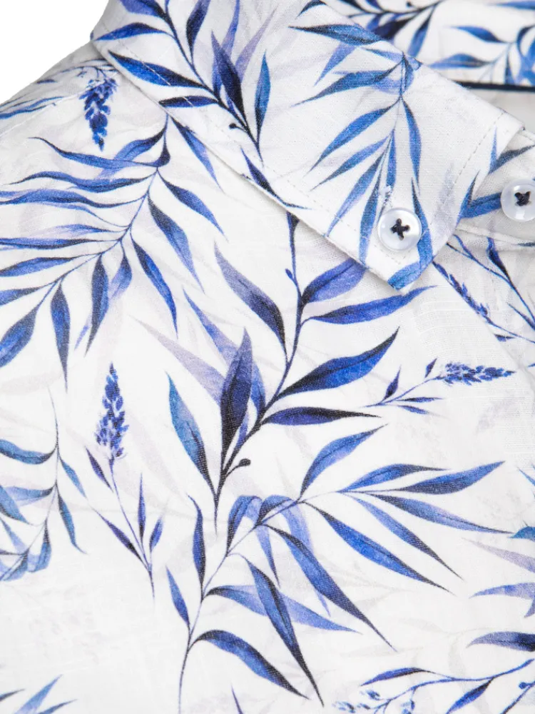 Koszule Męskie|Wyjątkowe Okazje>Dstreet Koszula męska w liście biała DX2640