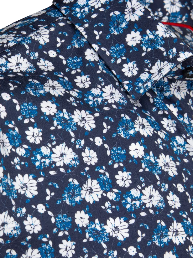 Wyjątkowe Okazje|Koszule Męskie>Dstreet Koszula męska we wzory z długim rękawem granatowa DX2671