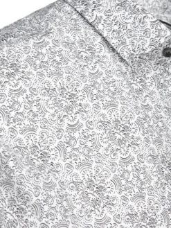 Wyjątkowe Okazje|Koszule Męskie>Dstreet Koszula męska we wzory z krótkim rękawem jasnoszara KX1055