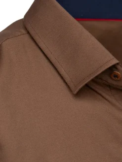 Koszule Męskie>Dstreet Koszula męska z długim ręakwem brązowa DX2593