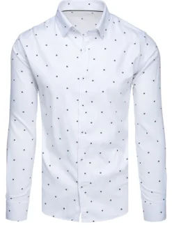 Koszule Męskie>Dstreet Koszula męska z długim rękawem biała DX2624