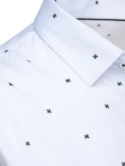 Koszule Męskie>Dstreet Koszula męska z długim rękawem biała DX2624