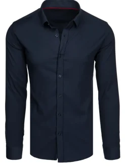 Koszule Męskie>Dstreet Koszula męska z długim rękawem granatowa DX2600