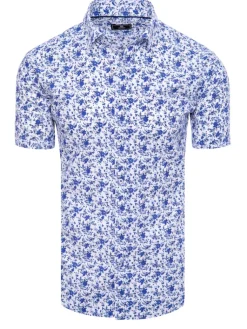 Koszule Męskie>Dstreet Koszula męska z krótkim rękawem biała KX1012