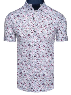 Koszule Męskie|Wyjątkowe Okazje>Dstreet Koszula męska z krótkim rękawem biała KX1071