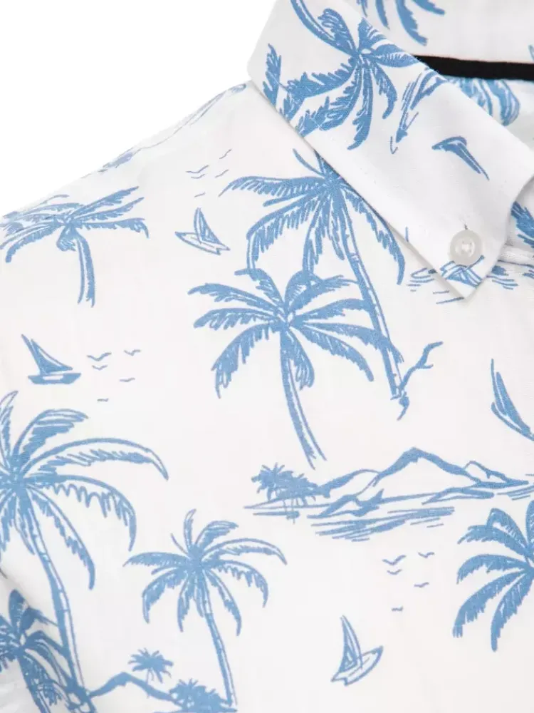 Koszule Męskie>Dstreet Koszula męska z krótkim rękawem biała KX1036