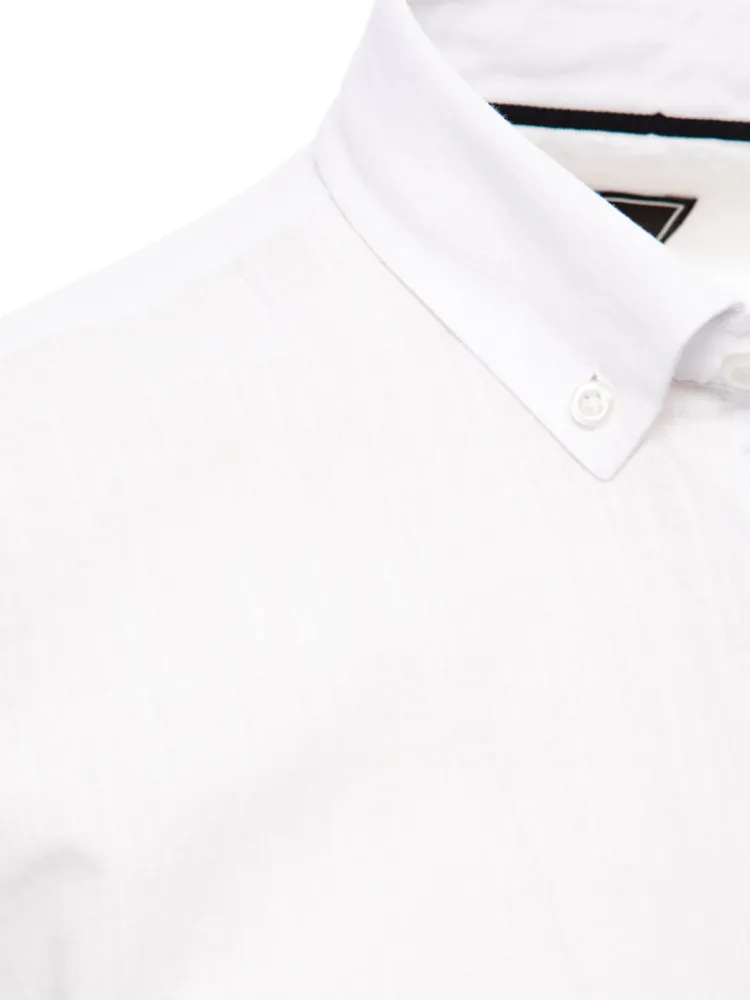 Koszule Męskie>Dstreet Koszula męska z krótkim rękawem biała KX0981