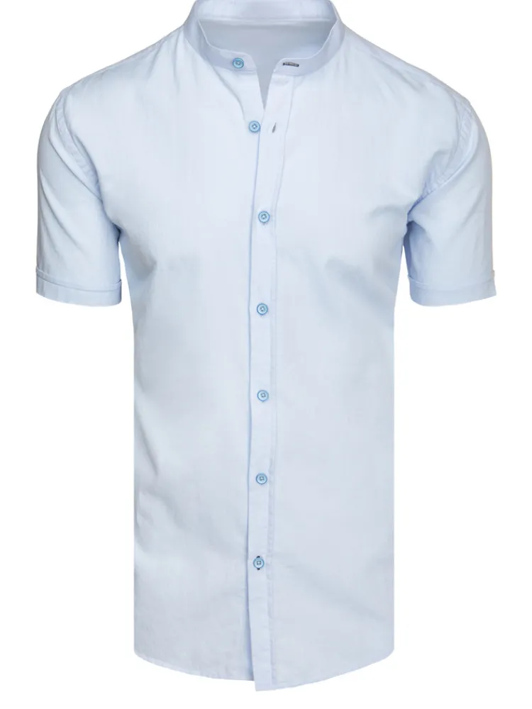 Koszule Męskie|Wyjątkowe Okazje>Dstreet Koszula męska z krótkim rękawem błękitna KX1062