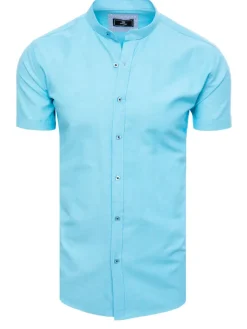 Koszule Męskie>Dstreet Koszula męska z krótkim rękawem błękitna KX1000