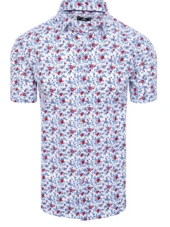 Koszule Męskie>Dstreet Koszula męska z krótkim rękawem biała KX1013