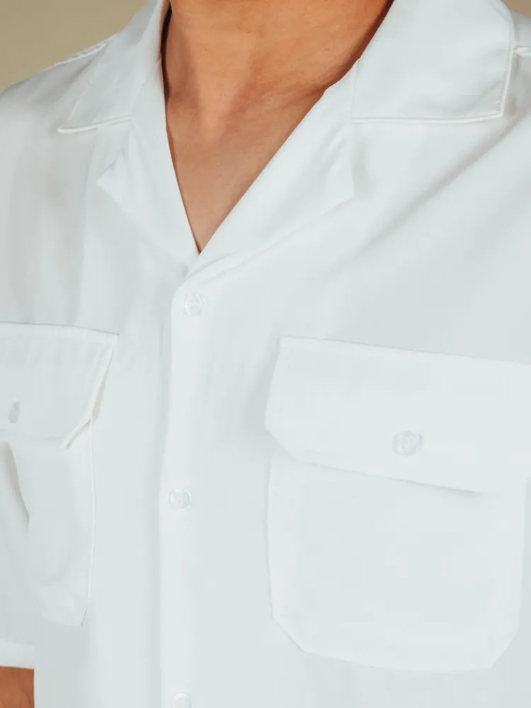 Koszule Męskie>Dstreet Koszula męska z krótkim rękawem biała KX1086