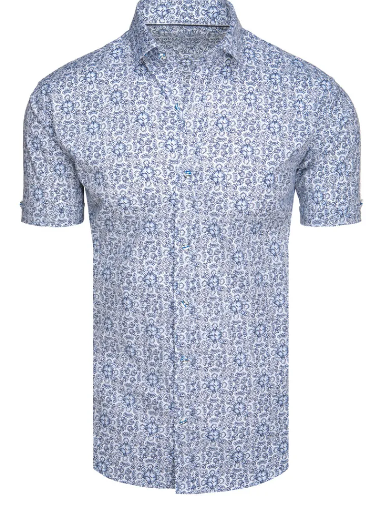 Koszule Męskie|Wyjątkowe Okazje>Dstreet Koszula męska z krótkim rękawem niebieska KX1065