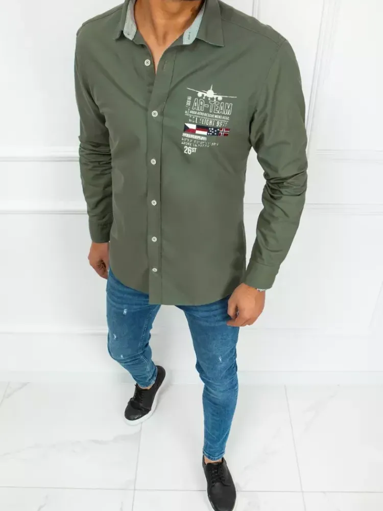 Koszule Męskie>Dstreet Koszula męska zielona DX2275