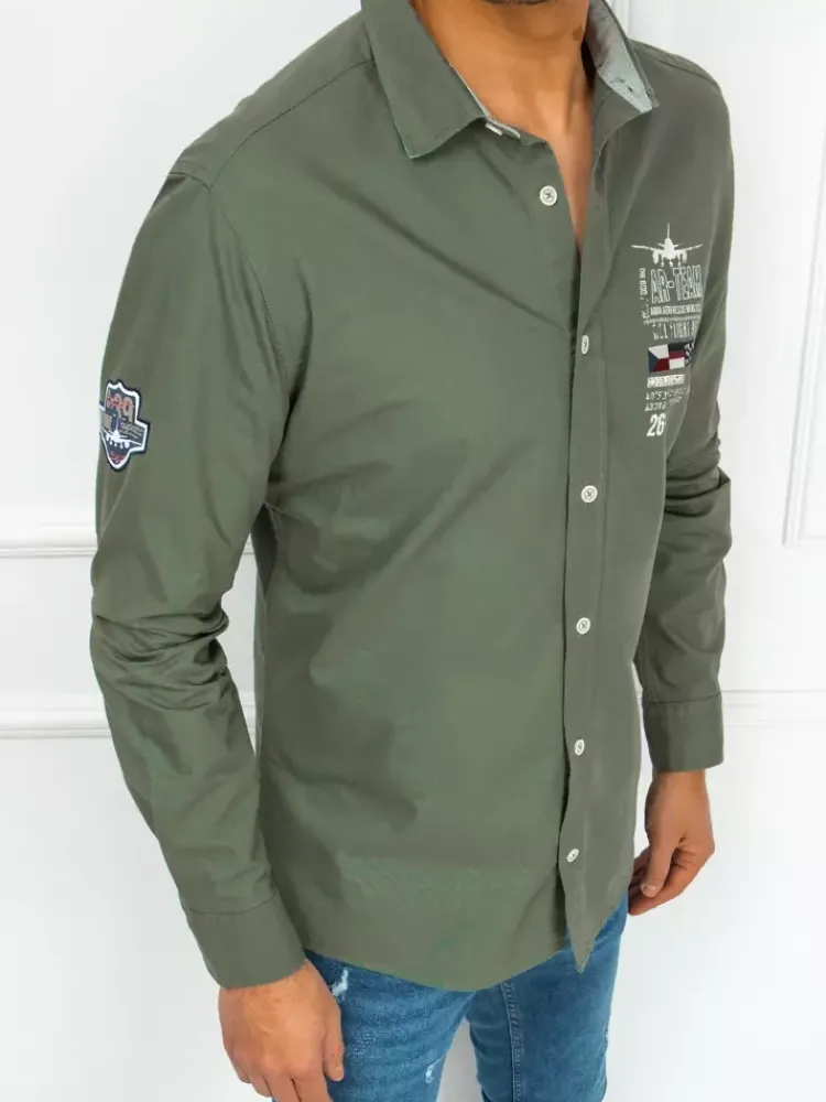 Koszule Męskie>Dstreet Koszula męska zielona DX2275