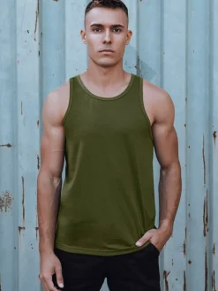 Koszulki Męskie>Dstreet Koszulka bez rękawów męska gładka zielona RX5621