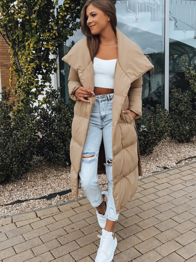 Płaszcze Damskie|Kurtki Damskie>Dstreet Kurtka pikowana damska płaszcz FAVI kamelowa TY3091