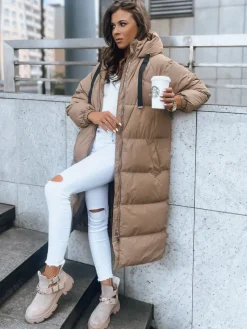 Płaszcze Damskie|Kurtki Damskie>Dstreet Kurtka zimowa damska COZYSEASON ciemnobeżowa TY3759