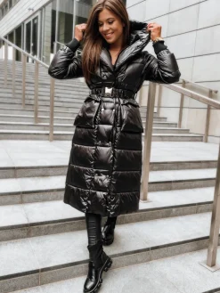 Płaszcze Damskie|Kurtki Damskie>Dstreet Kurtka zimowa damska płaszcz JULIA czarna TY2953