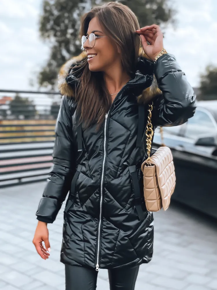 Płaszcze Damskie|Kurtki Damskie>Dstreet Kurtka zimowa damska płaszcz ROYAL czarna TY2948