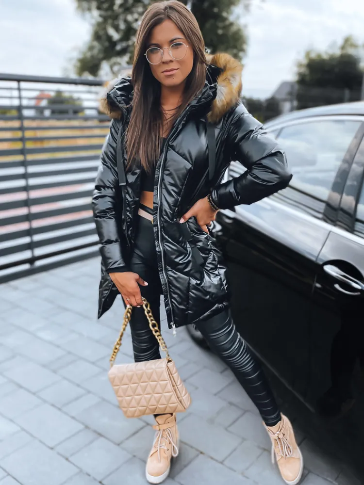 Płaszcze Damskie|Kurtki Damskie>Dstreet Kurtka zimowa damska płaszcz ROYAL czarna TY2948