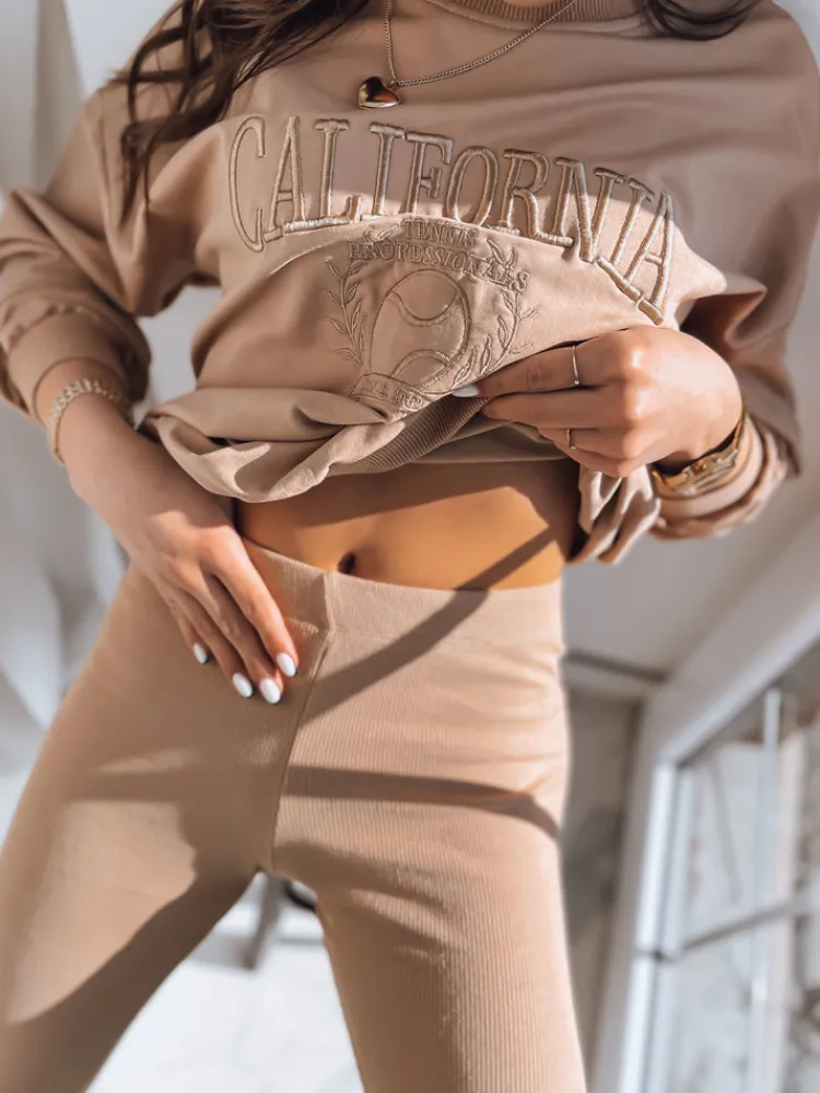 Spodnie Damskie>Dstreet Legginsy damskie CALIFORNIA TEAM beżowe UY1411