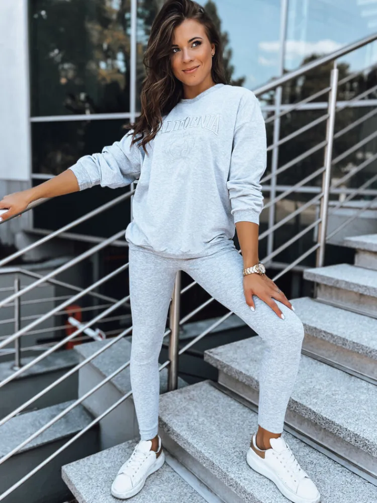 Spodnie Damskie>Dstreet Legginsy damskie CALIFORNIA TEAM szare UY1708