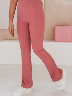 Spodnie Damskie>Dstreet Legginsy damskie dzwony FARAFII ciemnoróżowe UY2613