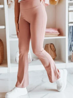 Spodnie Damskie>Dstreet Legginsy damskie dzwony FARAFII różowe UY2616