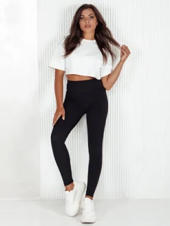 Spodnie Damskie>Dstreet Legginsy damskie FITRIBS czarne UY2177