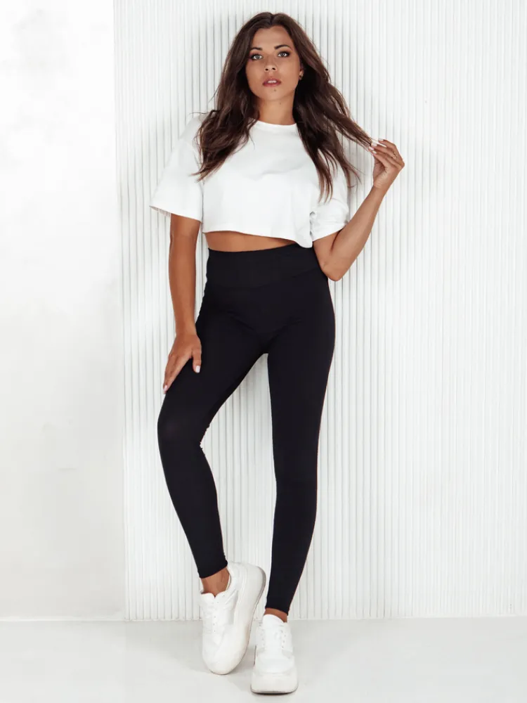 Spodnie Damskie>Dstreet Legginsy damskie FITRIBS czarne UY2177