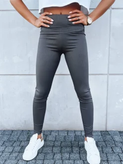 Spodnie Damskie>Dstreet Legginsy damskie LOOK ME szare UY1619