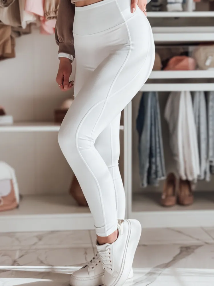Spodnie Damskie>Dstreet Legginsy damskie sportowe FITTATO białe UY2604