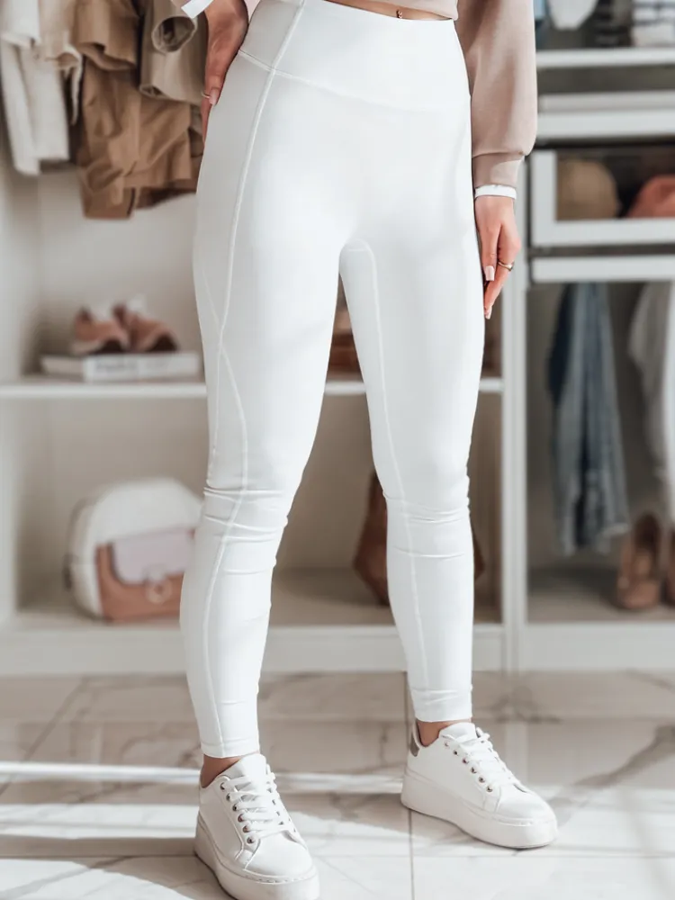 Spodnie Damskie>Dstreet Legginsy damskie sportowe FITTATO białe UY2604