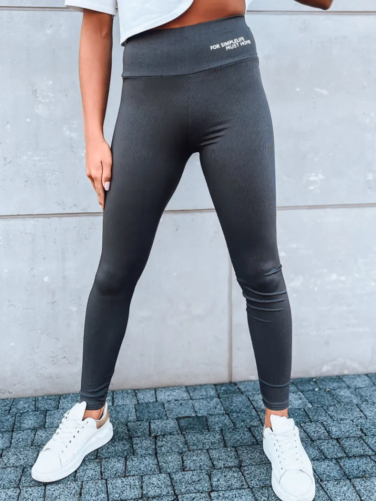 Spodnie Damskie>Dstreet Legginsy damskie sportowe SIMPLE LIFE szare UY1615